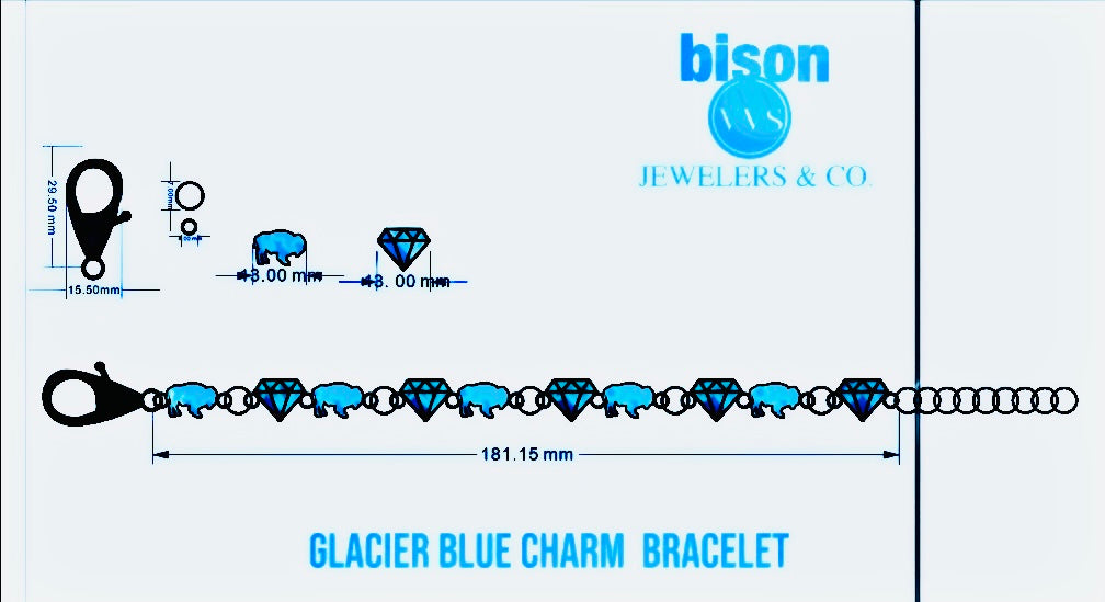 BISON X VVS Glacier Blue Charm Bracelet