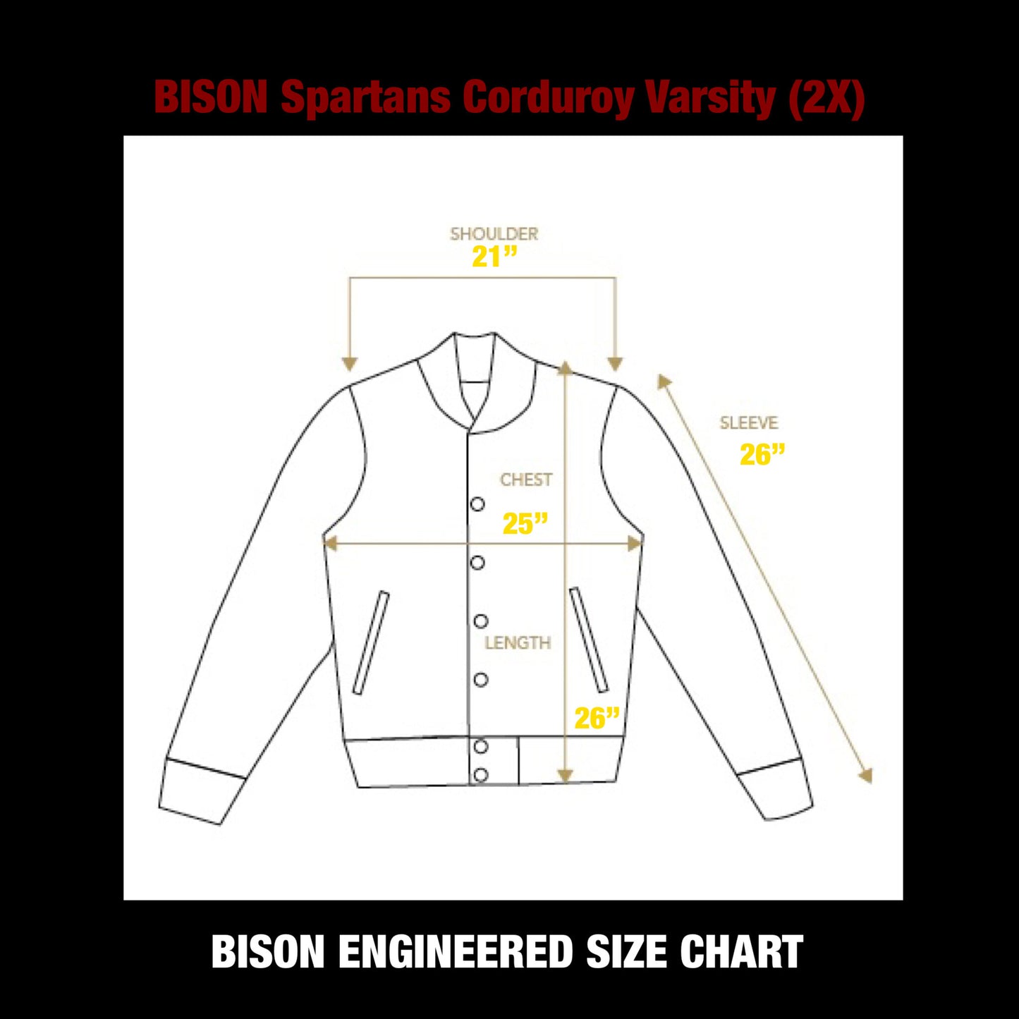 BISON Spartans Corduroy Varsity Jacket