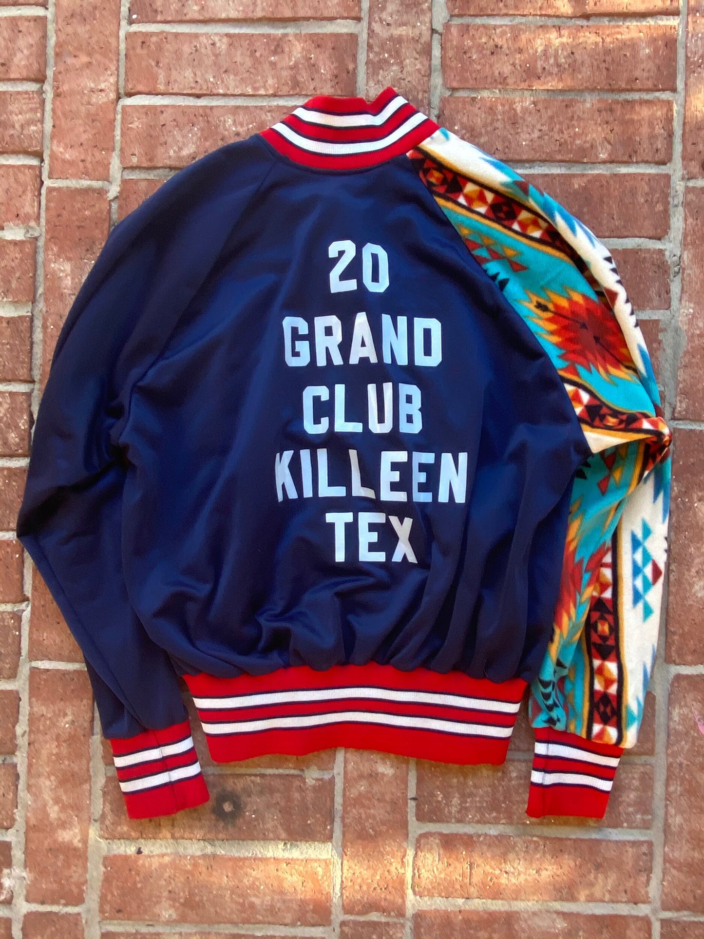1990's Vintage BISON Pendleton Grand Club Killeen Tx Nylon Jacket